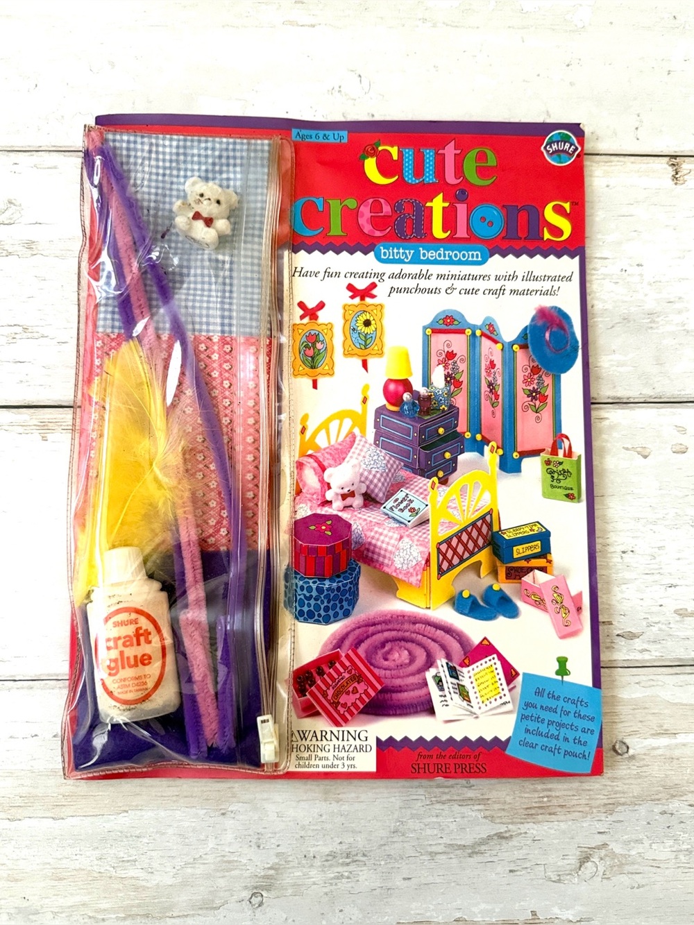 2000 Shure Products Cute Creations Bitty Bedroom Paper Doll Furniture Craft Book